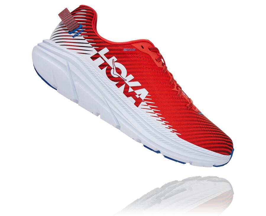 Hoka Australia One One Rincon 2 - Mens Running Shoes Red/White - JBKAR-8320